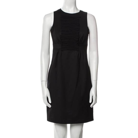 Ted Baker Ruffle Neckline Black Open Back Sleeveless Dress - Picture 1 of 8